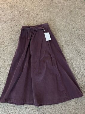 Vintage Corduroy Midi Skirt with pockets